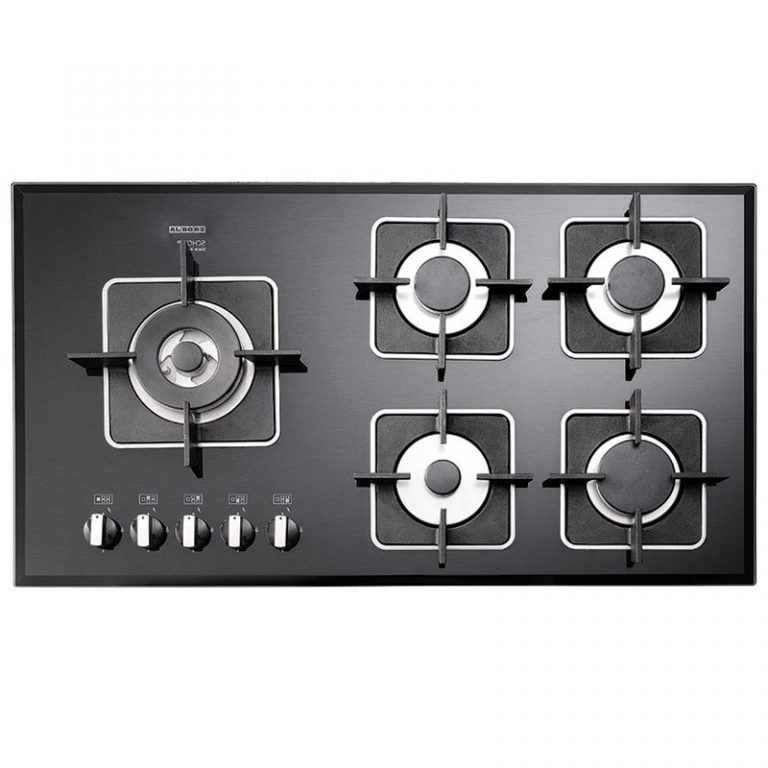 اجاق گاز رومیزی صفحه شیشه ای پنج شعله استیل البرز مدل G5909L