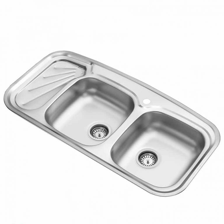 مشخصات قیمت و خرید سینک دو لگنه توکار استیل البرز کد 200