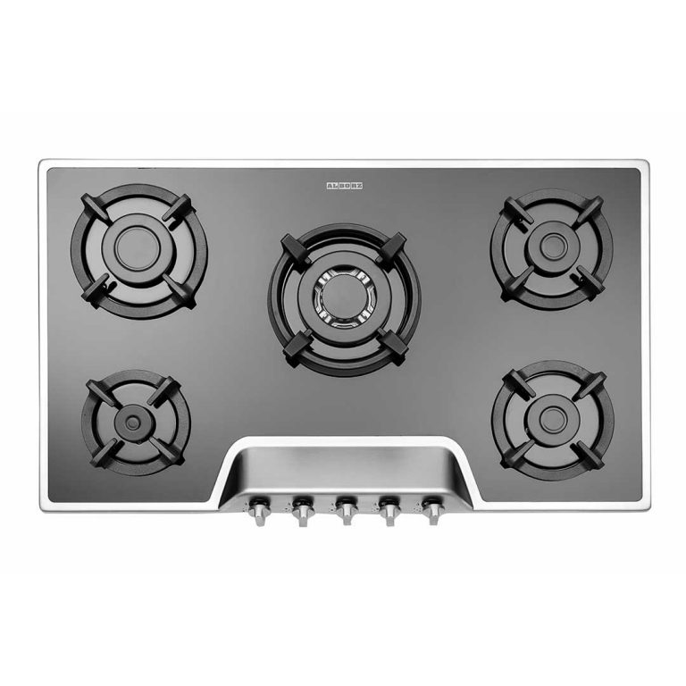 اجاق گاز رومیزی صفحه شیشه ای پنج شعله استیل البرز مدل G5951s